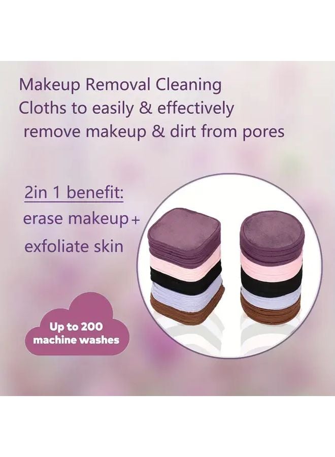 Fangyuan Blue Gray Reusable Velvet Makeup Remover Pads Washable 10pcs All Skin Types - Image 2